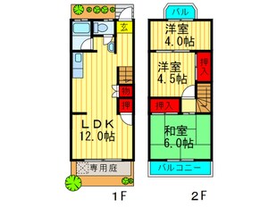 テラスハウス若林の物件間取画像